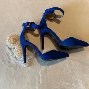 Women's Royal Blue Ankle-Strap Stiletto Heels